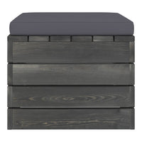 Thumbnail for Garten-Paletten-Hocker 2 Stk. mit Kissen Kiefer Massivholz