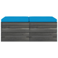 Thumbnail for Garten-Paletten-Hocker 2 Stk. mit Kissen Kiefer Massivholz