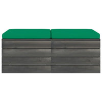 Thumbnail for Garten-Paletten-Hocker 2 Stk. mit Kissen Kiefer Massivholz