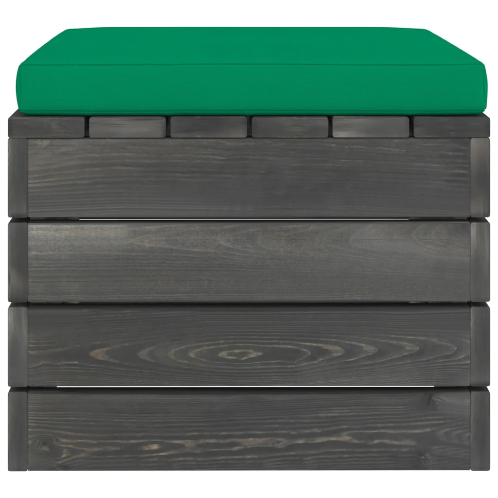 Garten-Paletten-Hocker 2 Stk. mit Kissen Kiefer Massivholz