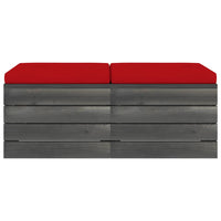 Thumbnail for Garten-Paletten-Hocker 2 Stk. mit Kissen Kiefer Massivholz