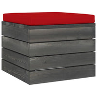Thumbnail for Garten-Paletten-Hocker 2 Stk. mit Kissen Kiefer Massivholz
