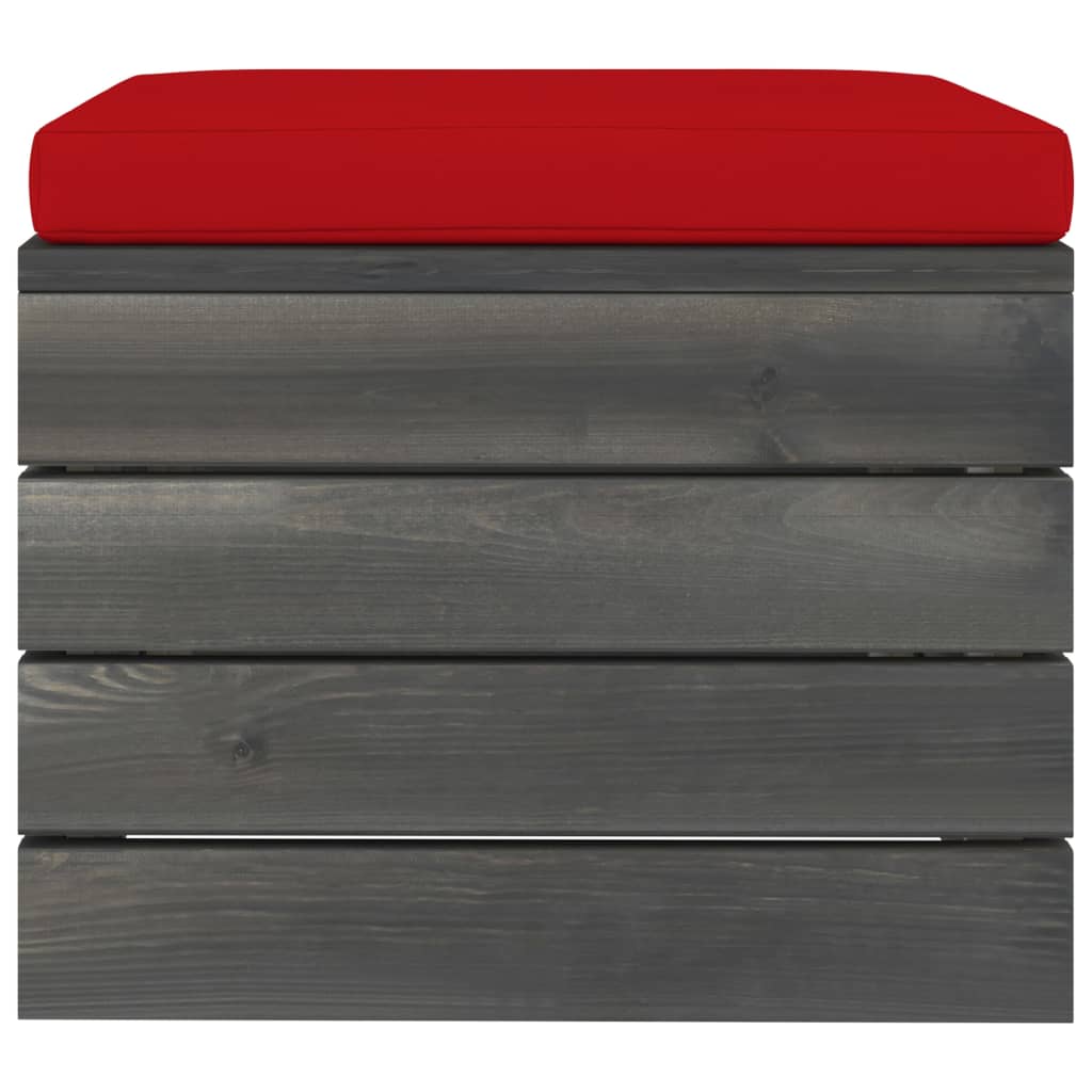 Garten-Paletten-Hocker 2 Stk. mit Kissen Kiefer Massivholz