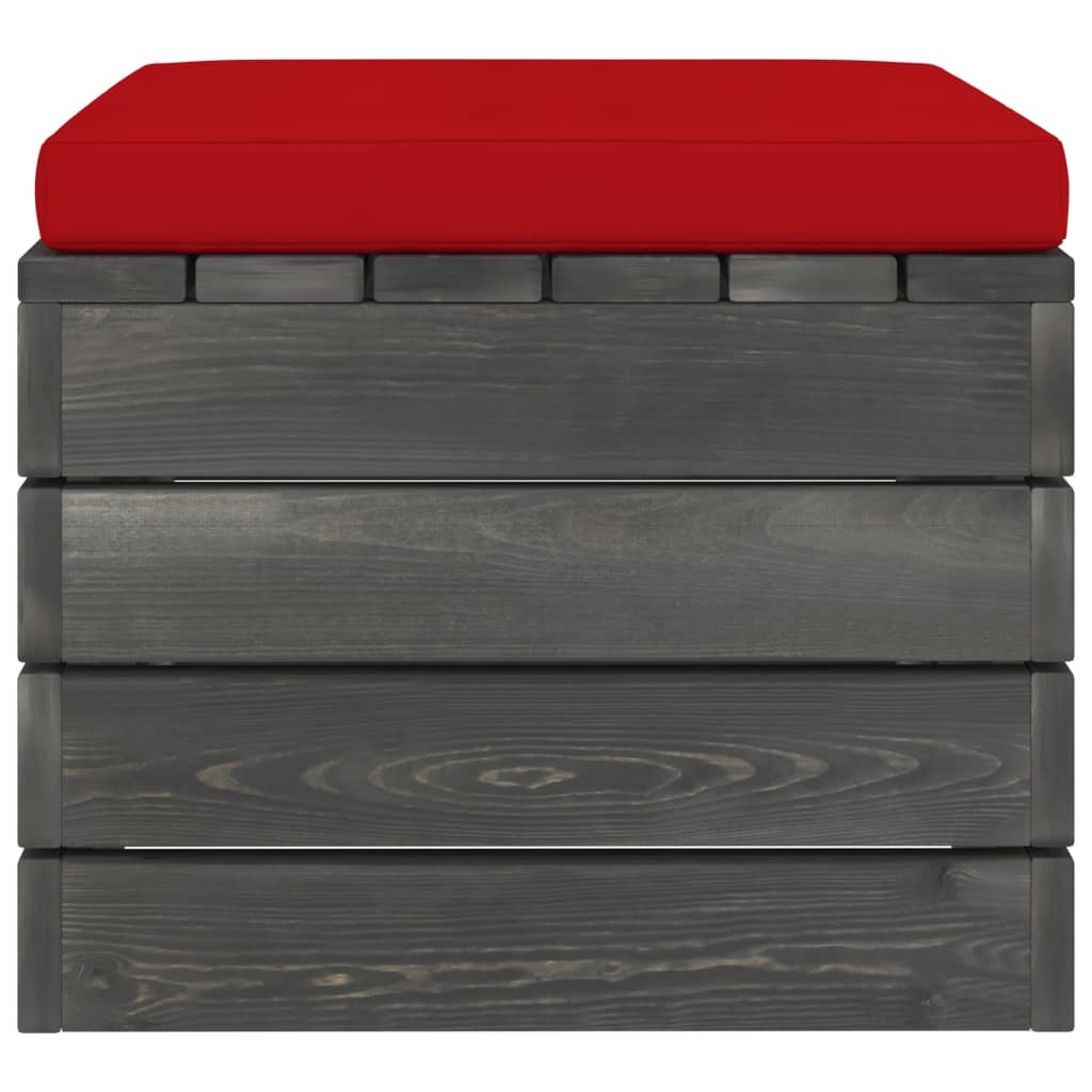 Garten-Paletten-Hocker 2 Stk. mit Kissen Kiefer Massivholz