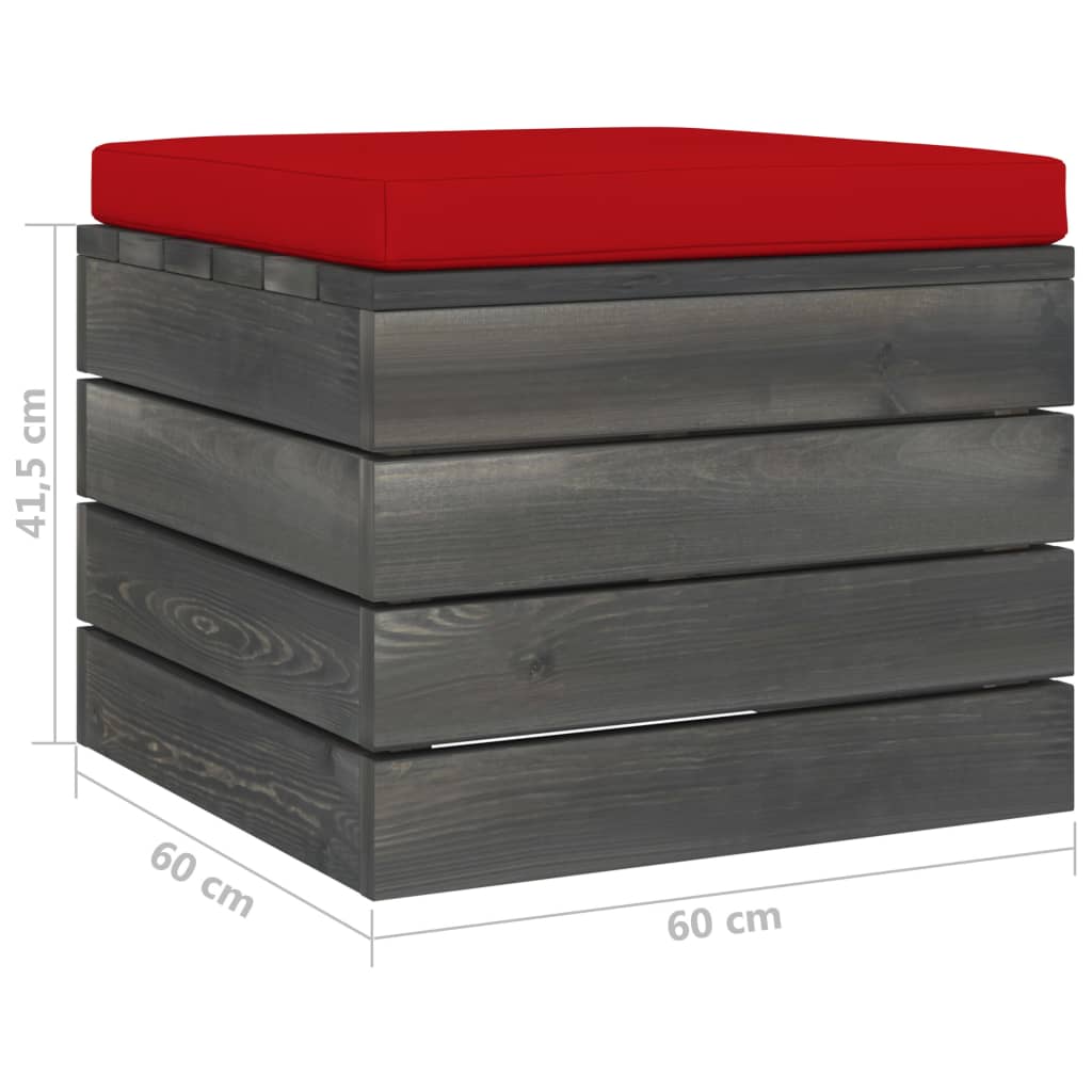Garten-Paletten-Hocker 2 Stk. mit Kissen Kiefer Massivholz