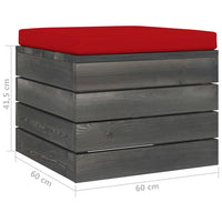 Thumbnail for Garten-Paletten-Hocker 2 Stk. mit Kissen Kiefer Massivholz