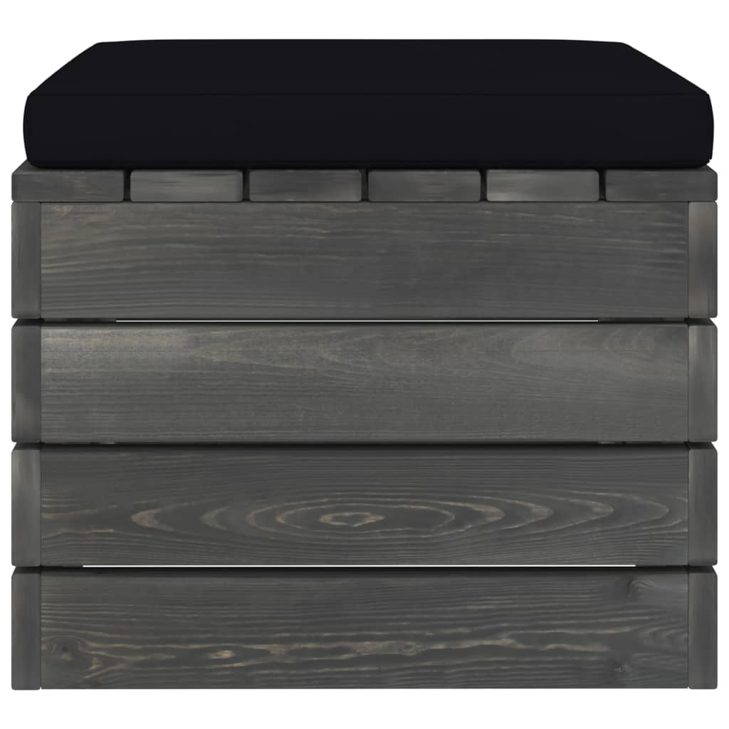 Garten-Paletten-Hocker 2 Stk. mit Kissen Kiefer Massivholz