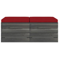 Thumbnail for Garten-Paletten-Hocker 2 Stk. mit Kissen Kiefer Massivholz