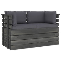 Thumbnail for Garten-Palettensofa 2-Sitzer mit Kissen Kiefer Massivholz