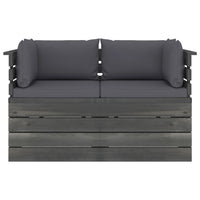 Thumbnail for Garten-Palettensofa 2-Sitzer mit Kissen Kiefer Massivholz