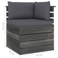 Thumbnail for Garten-Palettensofa 2-Sitzer mit Kissen Kiefer Massivholz