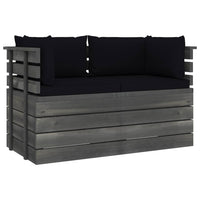 Thumbnail for Garten-Palettensofa 2-Sitzer mit Kissen Kiefer Massivholz