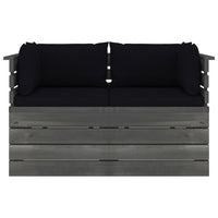 Thumbnail for Garten-Palettensofa 2-Sitzer mit Kissen Kiefer Massivholz
