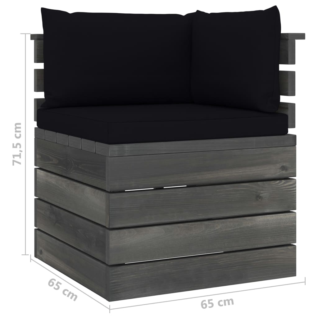 Garten-Palettensofa 2-Sitzer mit Kissen Kiefer Massivholz