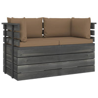 Thumbnail for Garten-Palettensofa 2-Sitzer mit Kissen Kiefer Massivholz