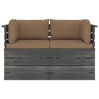 Thumbnail for Garten-Palettensofa 2-Sitzer mit Kissen Kiefer Massivholz