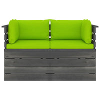 Thumbnail for Garten-Palettensofa 2-Sitzer mit Kissen Kiefer Massivholz
