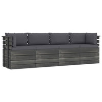 Thumbnail for Garten-Palettensofa 4-Sitzer mit Kissen Kiefer Massivholz