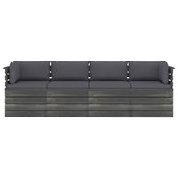 Thumbnail for Garten-Palettensofa 4-Sitzer mit Kissen Kiefer Massivholz