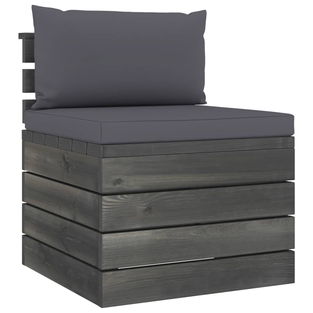 Garten-Palettensofa 4-Sitzer mit Kissen Kiefer Massivholz