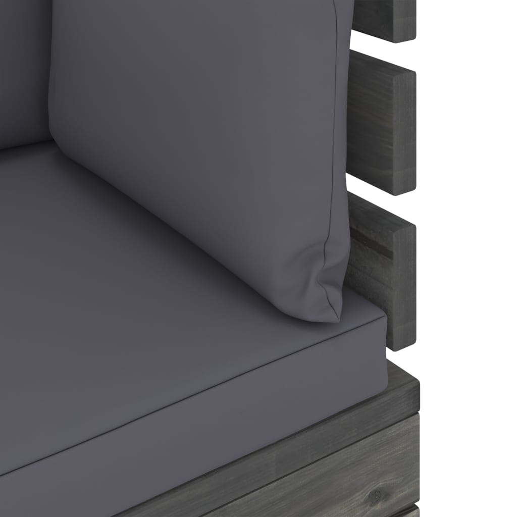Garten-Palettensofa 4-Sitzer mit Kissen Kiefer Massivholz