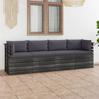 Thumbnail for Garten-Palettensofa 4-Sitzer mit Kissen Kiefer Massivholz
