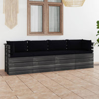 Thumbnail for Garten-Palettensofa 4-Sitzer mit Kissen Kiefer Massivholz