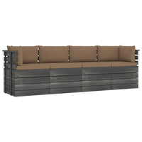 Thumbnail for Garten-Palettensofa 4-Sitzer mit Kissen Kiefer Massivholz
