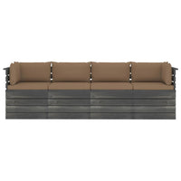Thumbnail for Garten-Palettensofa 4-Sitzer mit Kissen Kiefer Massivholz