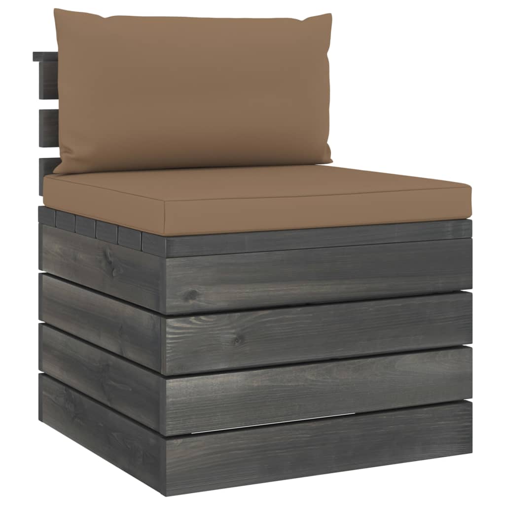 Garten-Palettensofa 4-Sitzer mit Kissen Kiefer Massivholz