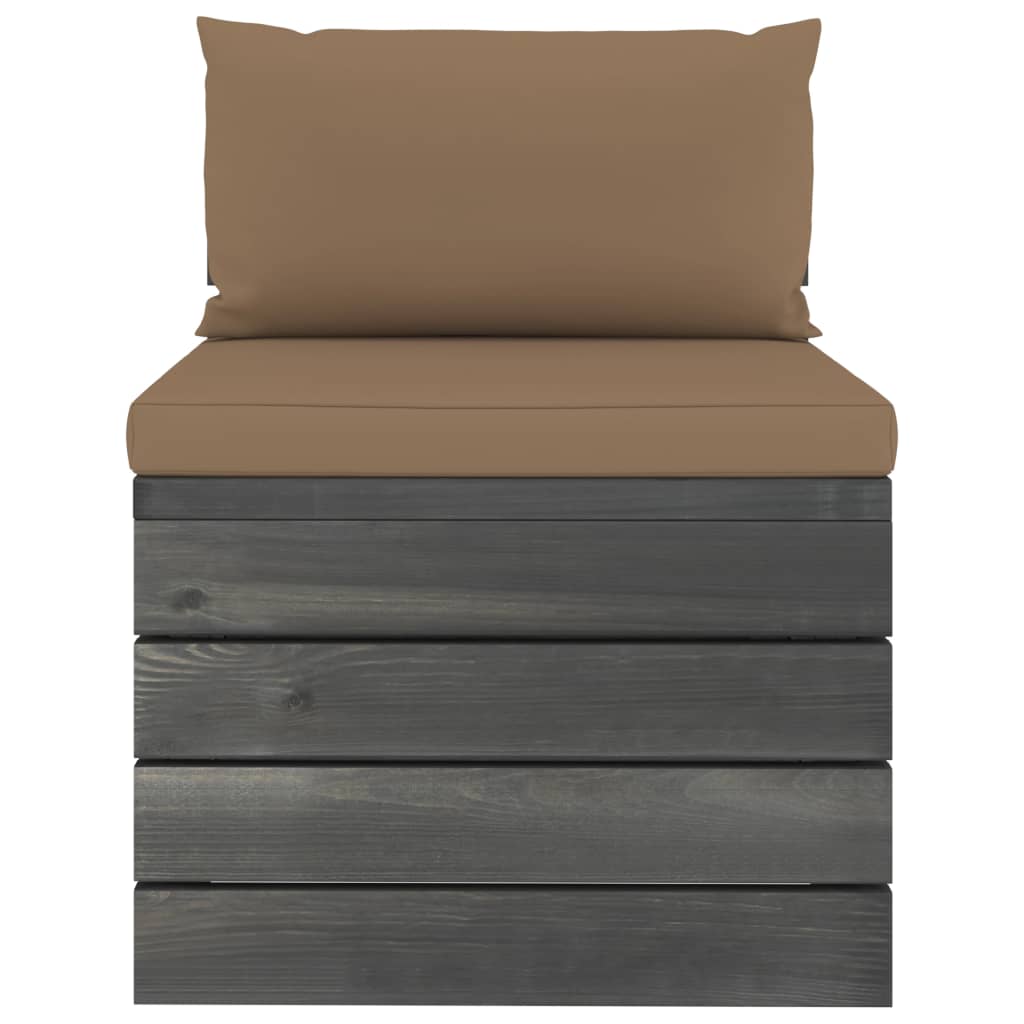 Garten-Palettensofa 4-Sitzer mit Kissen Kiefer Massivholz