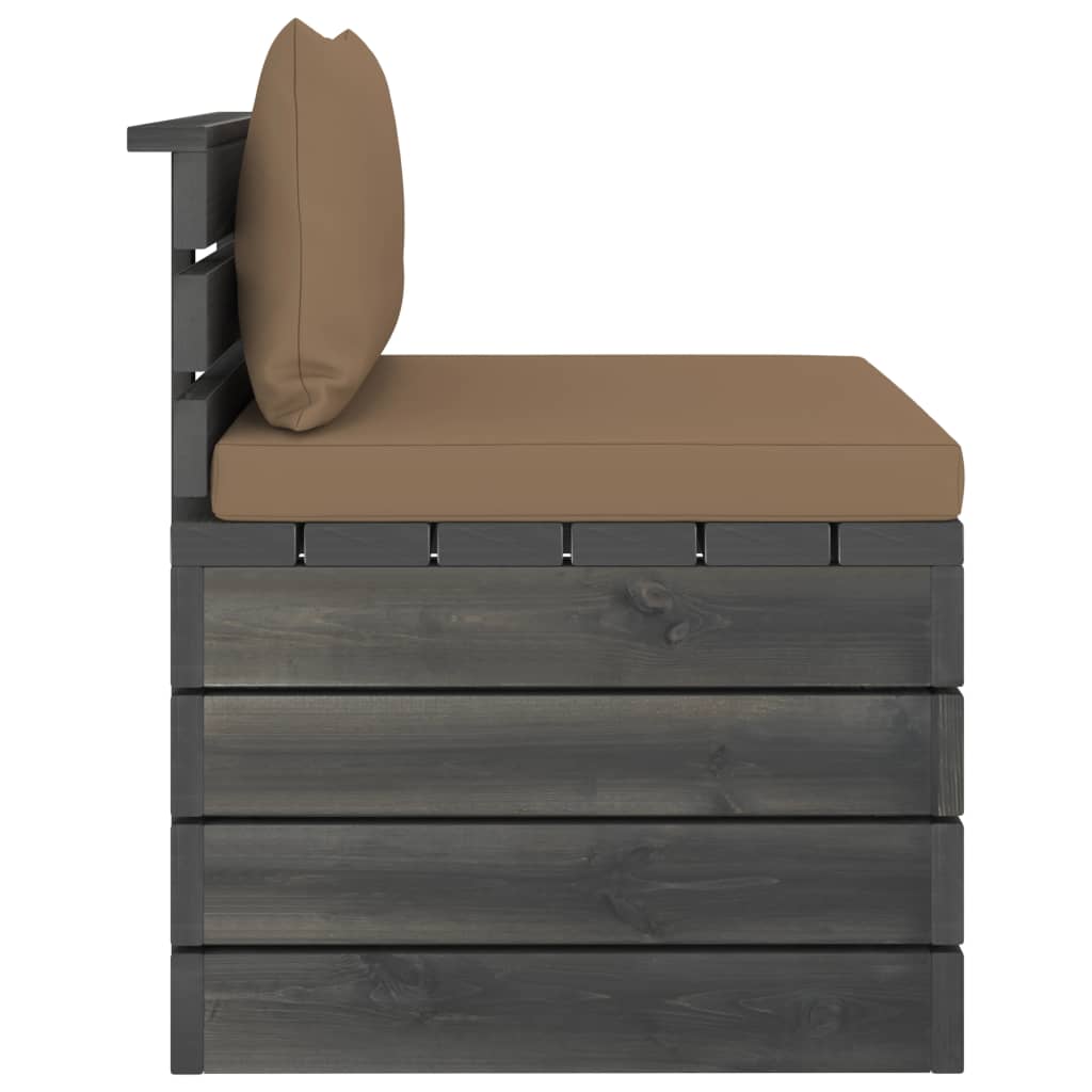 Garten-Palettensofa 4-Sitzer mit Kissen Kiefer Massivholz