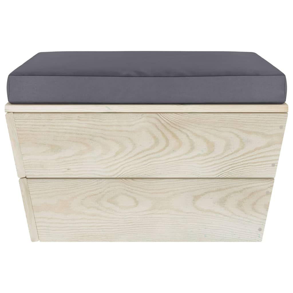 Garten-Paletten-Hocker mit Kissen Imprägniertes Fichtenholz