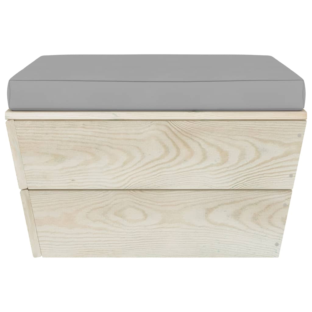 Garten-Paletten-Hocker mit Kissen Imprägniertes Fichtenholz