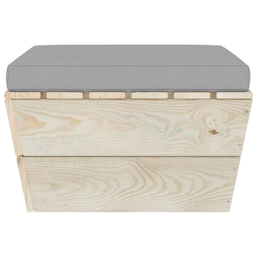 Garten-Paletten-Hocker mit Kissen Imprägniertes Fichtenholz