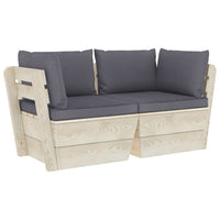Thumbnail for Garten-Palettensofa 2-Sitzer mit Kissen Fichtenholz