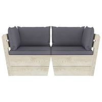 Thumbnail for Garten-Palettensofa 2-Sitzer mit Kissen Fichtenholz