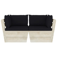 Thumbnail for Garten-Palettensofa 2-Sitzer mit Kissen Fichtenholz