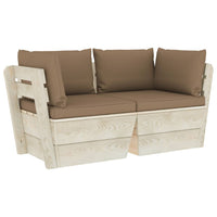 Thumbnail for Garten-Palettensofa 2-Sitzer mit Kissen Fichtenholz