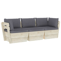 Thumbnail for Garten-Palettensofa 3-Sitzer mit Kissen Fichtenholz