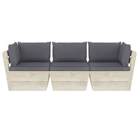 Thumbnail for Garten-Palettensofa 3-Sitzer mit Kissen Fichtenholz
