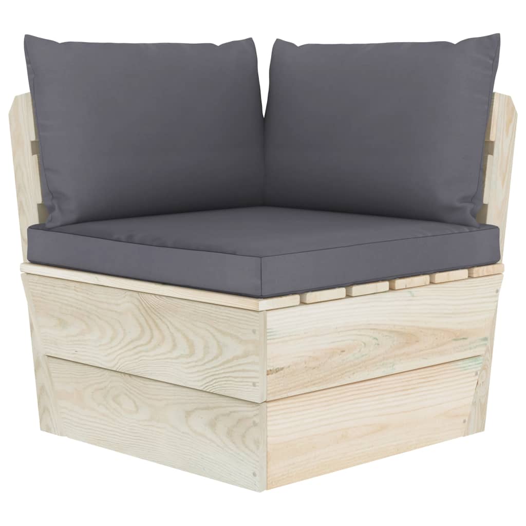 Garten-Palettensofa 3-Sitzer mit Kissen Fichtenholz