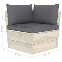 Thumbnail for Garten-Palettensofa 3-Sitzer mit Kissen Fichtenholz