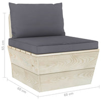 Thumbnail for Garten-Palettensofa 3-Sitzer mit Kissen Fichtenholz