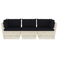 Thumbnail for Garten-Palettensofa 3-Sitzer mit Kissen Fichtenholz