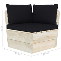 Thumbnail for Garten-Palettensofa 3-Sitzer mit Kissen Fichtenholz