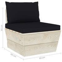 Thumbnail for Garten-Palettensofa 3-Sitzer mit Kissen Fichtenholz