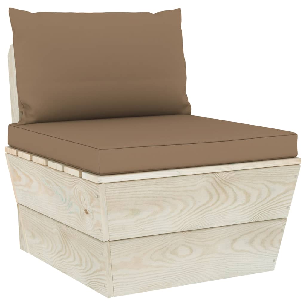 Garten-Palettensofa 3-Sitzer mit Kissen Fichtenholz