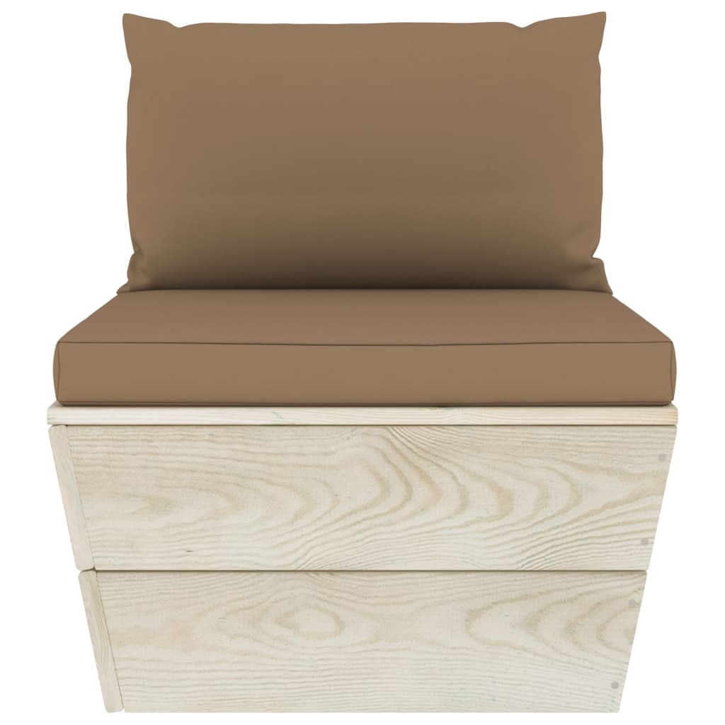 Garten-Palettensofa 3-Sitzer mit Kissen Fichtenholz