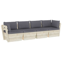 Thumbnail for Garten-Palettensofa 4-Sitzer mit Kissen Fichtenholz